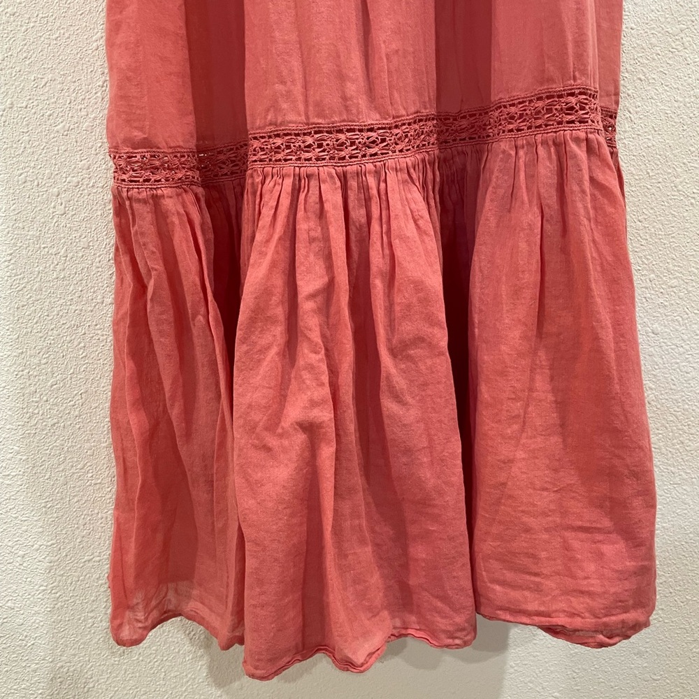 DOEN Coral Pink Cotton Nightgown Dress Size XS - Picture 11 of 15